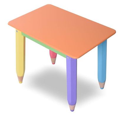 Детский столик "Карандашики" 60*40 с пеналом (цвет столешницы - оранжевый)