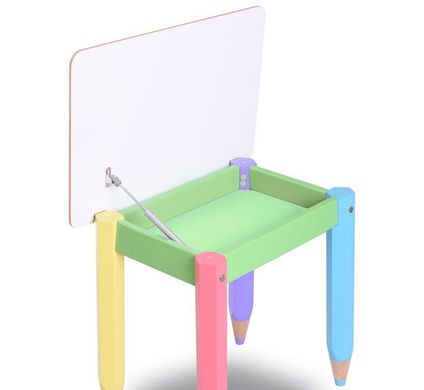 Дитячий столик "Олівчики" 60*40 з пеналом (колір стільниці - помаранчевий)