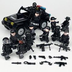Набор фигурок человечков Полицейский спецназ 12шт и Джип figures sets special forces S.W.A.T. 12 pcs Jeep E-1