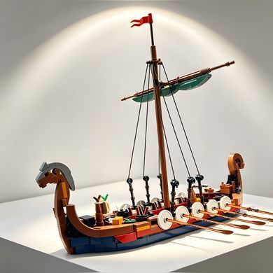 Конструктор Середньовічний корабель вікінгів Драккар 3D модель &mdash; Viking Longship (456 деталей)