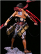 Коллекционная аниме фигурка Микаса Акерман Атака Титанов (Mikasa Ackerman Attack on Titan) с эффектом битвы и снаряжением, 35 ​​см