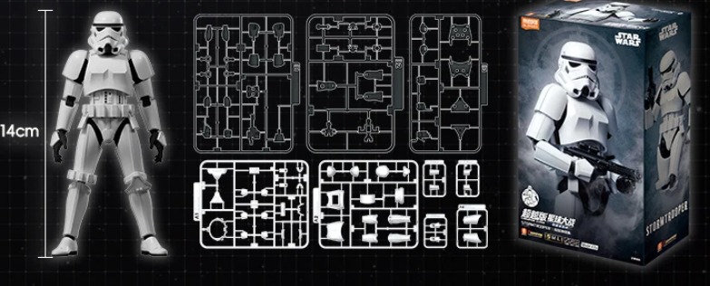 Фигурка BLOKEES Stormtrooper / Штурмовик Star Wars &ndash; коллекционная модель с аксессуарами и сменными руками, 14 см