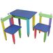 Дитячий набір "Олівчики" 60х40 столик та 2 стільчики (колір стільниці - синій)