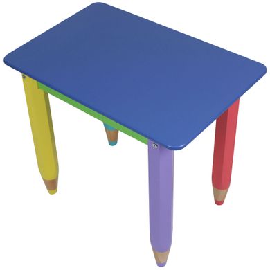 Дитячий столик "Олівчики" 60*40 з пеналом (колір стільниці - синій)