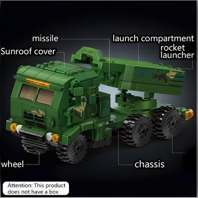Конструктор HIMARS M142 &mdash; Ракетна артилерійська система, 505 деталей, військовий набір, збірна модель для дітей та дорослих