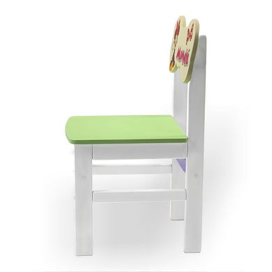 Детский стульчик "Woody" белый с картинкой Минни Маус (цвет - салатовый)