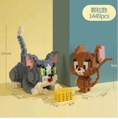 Конструктор 3D из миниблоков Том и Джери