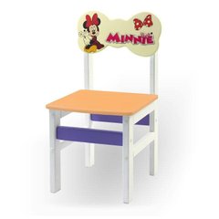 Детский стульчик "Woody" белый с картинкой Минни Маус (цвет - оранжевый)