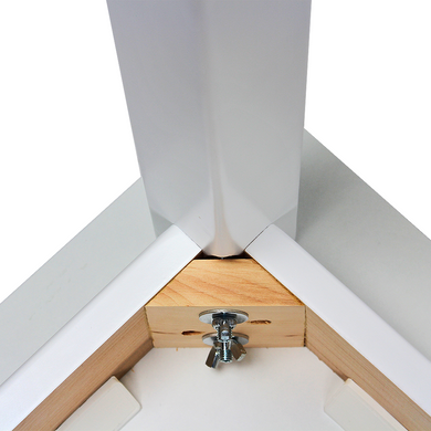 Стіл кухонний 75*75 (прямі ноги), стільниця МДФ 19 мм дуб білий, каркас білий