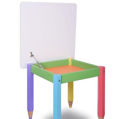 Дитячий столик "Олівчики" 60*60 з пеналом (колір стільниці - салатовий)
