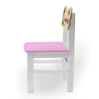 Детский стульчик "Woody" белый с картинкой Минни Маус (цвет - розовый)