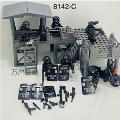 Военный конструктор: Тактическая база спецназа SWAT (8142-C) - 6 минифигурок, башня, мотоцикл и арсенал оружия