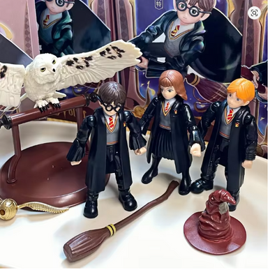 Набір фігурок Гаррі Поттер / Harry Potter Figures Set &ndash; колекційні рухомі фігурки Гаррі, Герміони, Рона та сови Гедвіґ, 4 шт, 8 см
