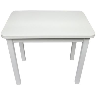 Обеденный раскладной стол "Белый" с прямыми ножками
