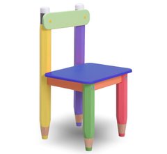 Детский стульчик “Карандашики”. Цвет сидения синий