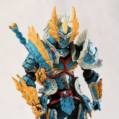 Коллекционная фигурка Monster Hunter Zinogre Armor 15 см &mdash; подвижная action figure охотник в броне Зиногра по игре Монстер Хантер