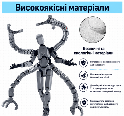 Коллекционная подвижная фигурка-конструктор Робот-трансформер T13 / Titan 13 в стиле &laquo;Доктор Осьминог&raquo; (с механическими щупальцами) с дополнительными руками и оружием &ndash; Robot Action Figure