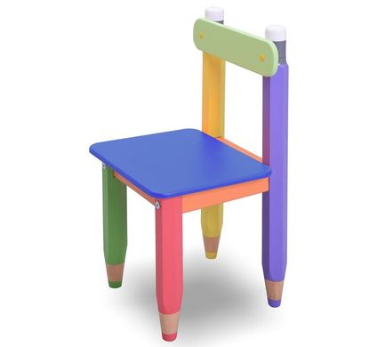 Детский стульчик “Карандашики”. Цвет сидения синий