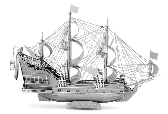 Конструктор головоломка 3D металевий пазл &laquo;Помста королеви Анни&raquo; Queen Anne&rsquo;s Revenge &mdash; збірна модель піратський корабель із &laquo;Піратів Карибського моря&raquo;