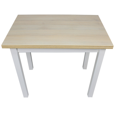 Розкладний стіл кухонний 60*90 (прямі ноги), стільниця ДСП 19 мм дуб шамоні, каркас білий