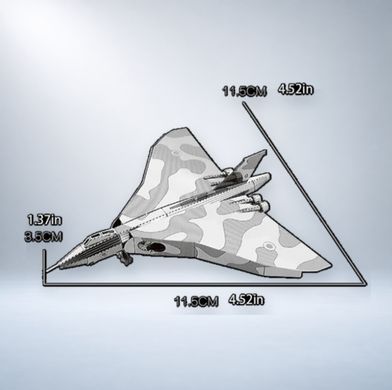 Металевий 3D-конструктор Реактивний літак &mdash; збірна модель авіації, 14+