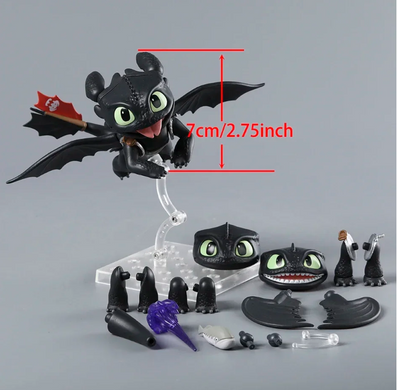 Фигурка Беззубик Toothless How to Train Your Dragon / Как Приручить Дракона / Коллекционная подвижная аниме фигурка Дракон Иккинг / Action Figure 17.5 см Черный