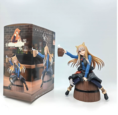 Колекційна аніме фігурка Holo Spice and Wolf (Вовчиця і прянощі) 14 см &ndash; Холо Мудра Вовчиця з кухлем, anime action figure, статуетка Spice & Wolf з коробкою