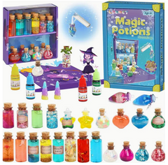 Набор для создания волшебных зил Magic Potions 24 шт / Magic Potions Set for Kids 24 pcs &ndash; творческий набор для детей, светящийся в темноте, эксперименты, научная лаборатория дома "Сделай Сам"