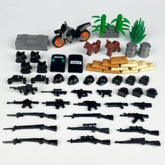 Набор для игр оружие,мешки, байк  1061F