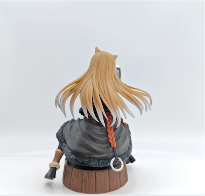 Коллекционная аниме фигурка Holo Spice and Wolf (Волчица и пряности) 14 см &ndash; Холо Мудрая Волчица с кружкой, anime action figure, статуэтка Spice & Wolf с коробкой