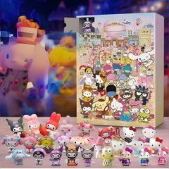 Набор фигурок "Хелло Китти Куроми Май Мелоди Синаморол", Адвент-календарь Hello Kitty Kuromi Melody Cinnamoroll Advent calendar 24шт. в подарочной коробке